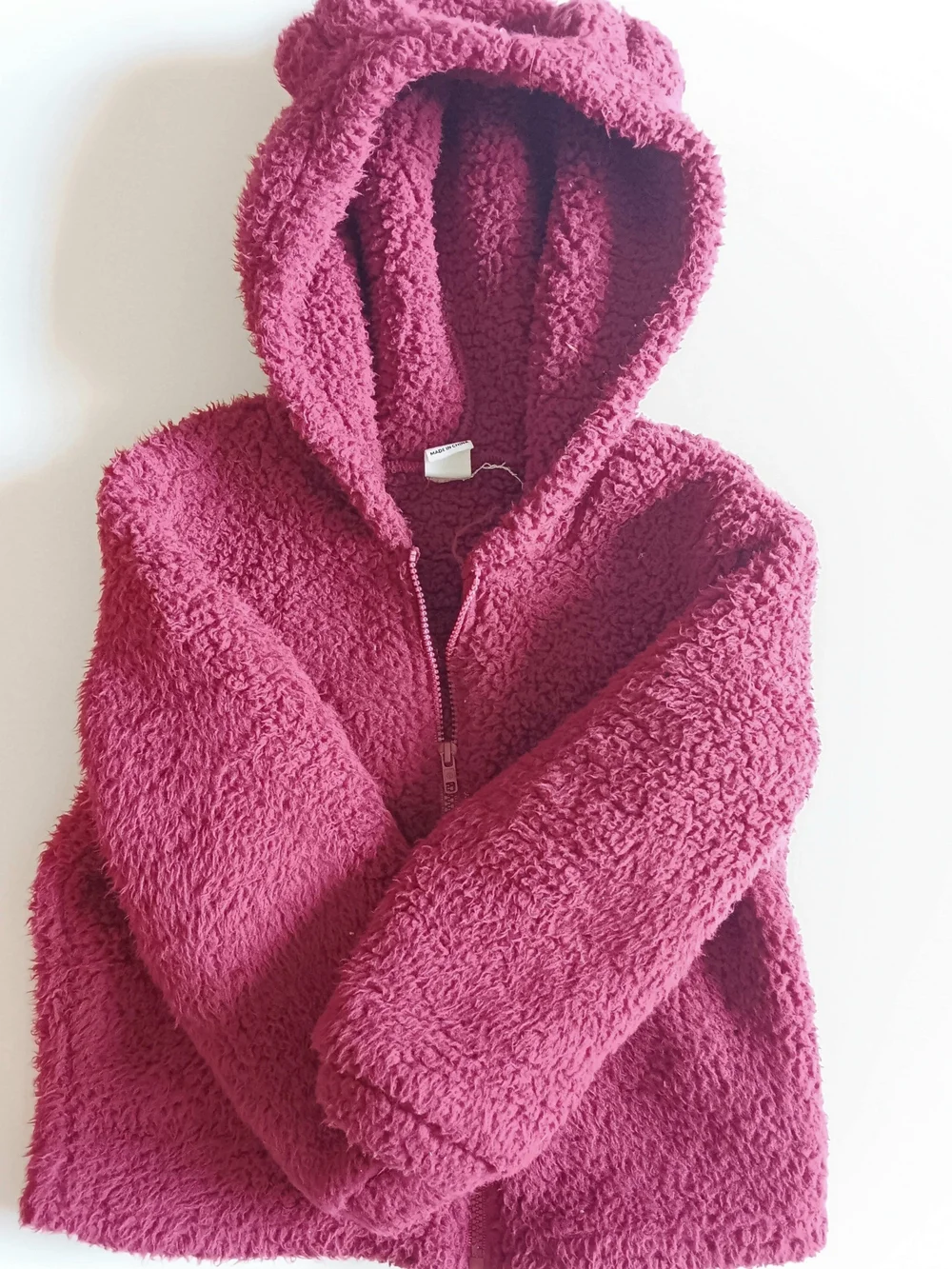 Cozy Burgundy Sherpa Zip Jacket